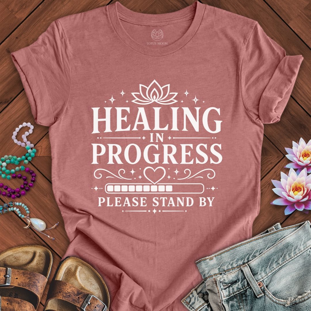 Please Stand By Tee Heather Mauve
