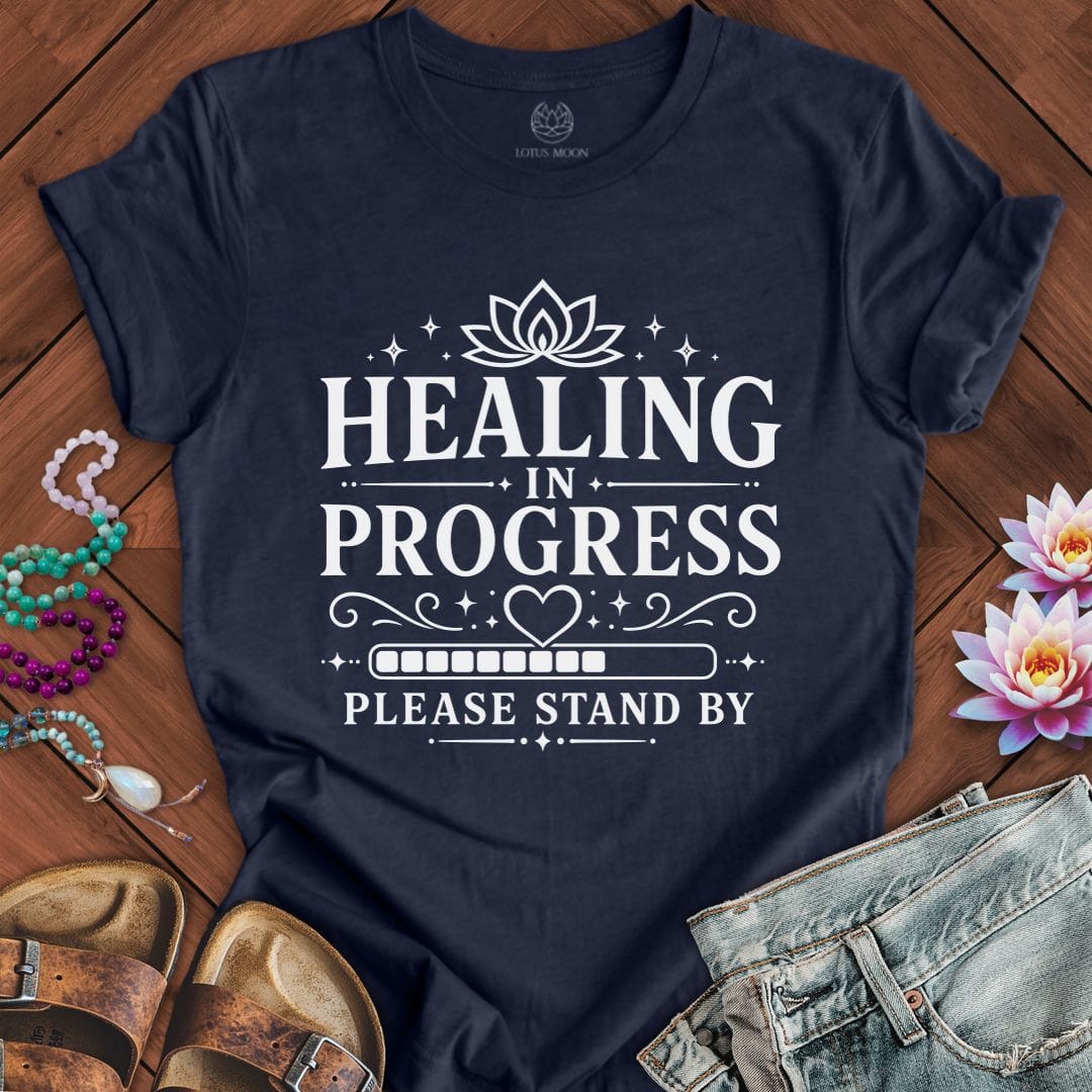 Please Stand By Tee Heather Midnight Navy