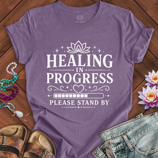 Please Stand By Tee Heather Purple