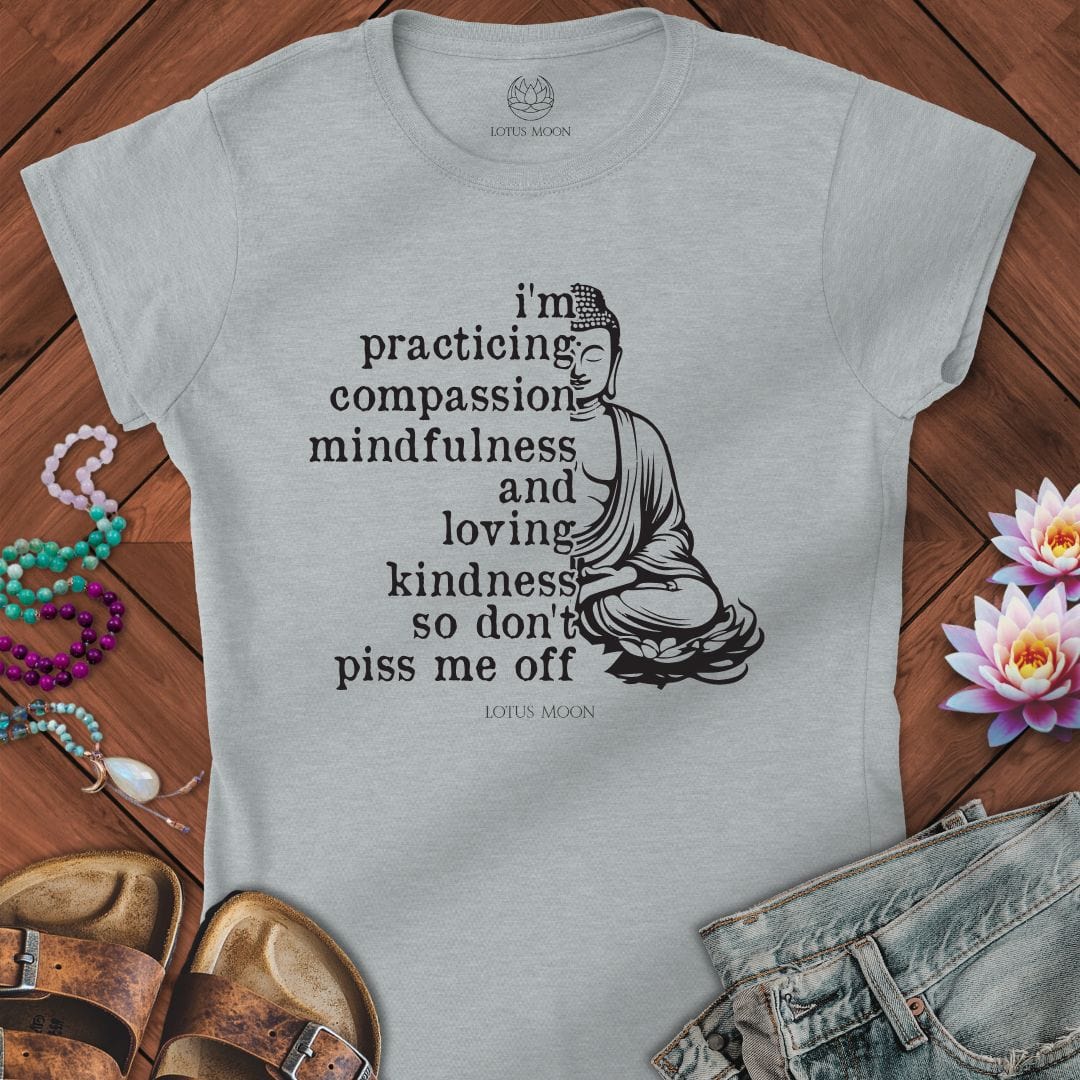 Practicing Compassion Fitted Tee Sport Grey