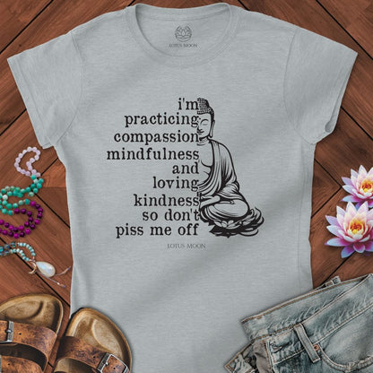 Practicing Compassion Fitted Tee Sport Grey