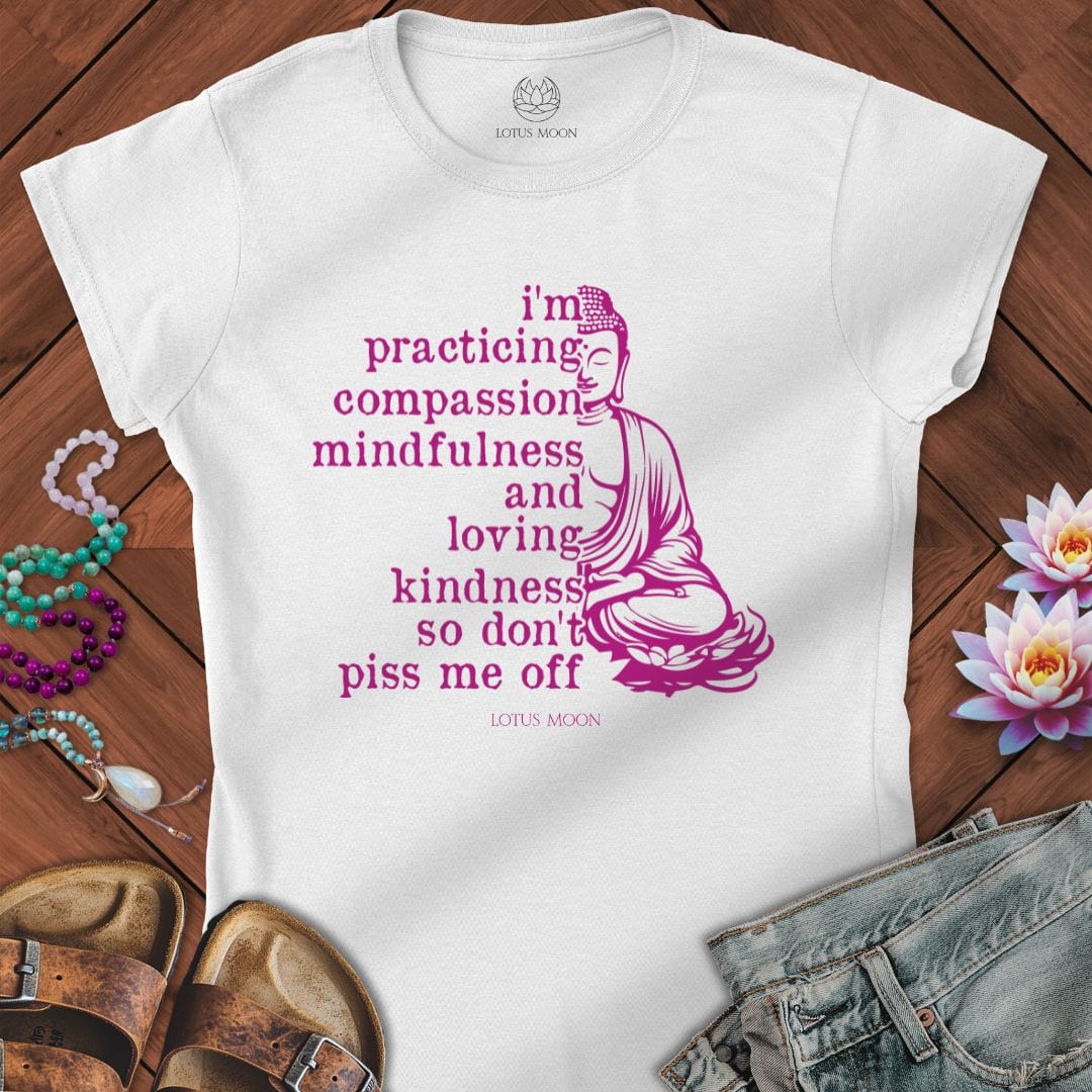 Practicing Compassion Fitted Tee White