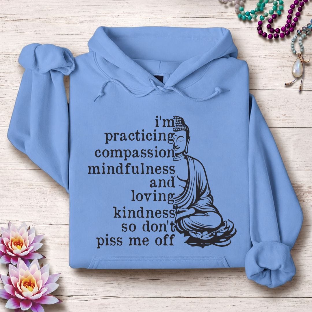 Printify Hoodie Practicing Compassion Hoodie Carolina Blue / S