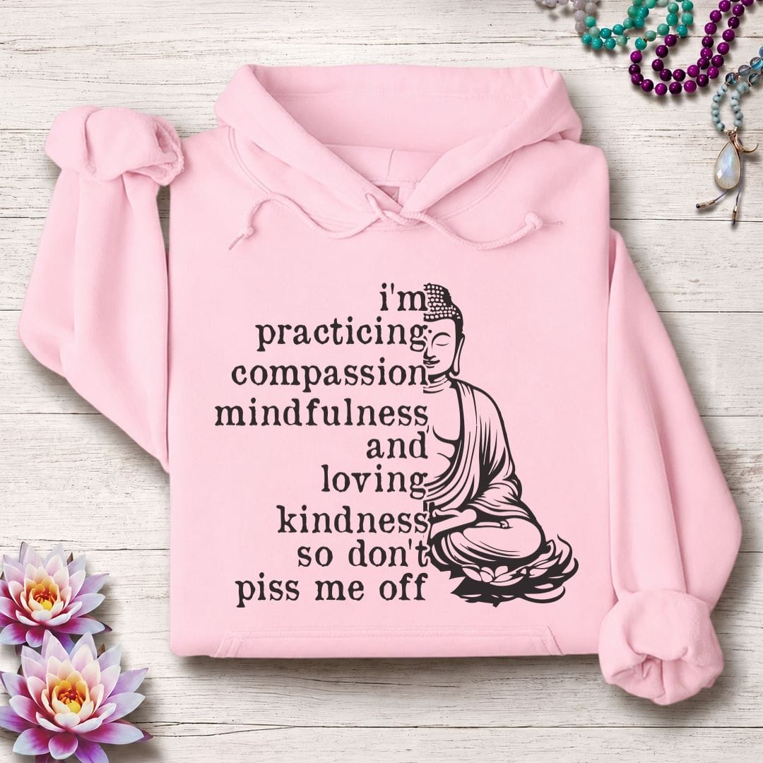 Printify Hoodie Practicing Compassion Hoodie Light Pink / S