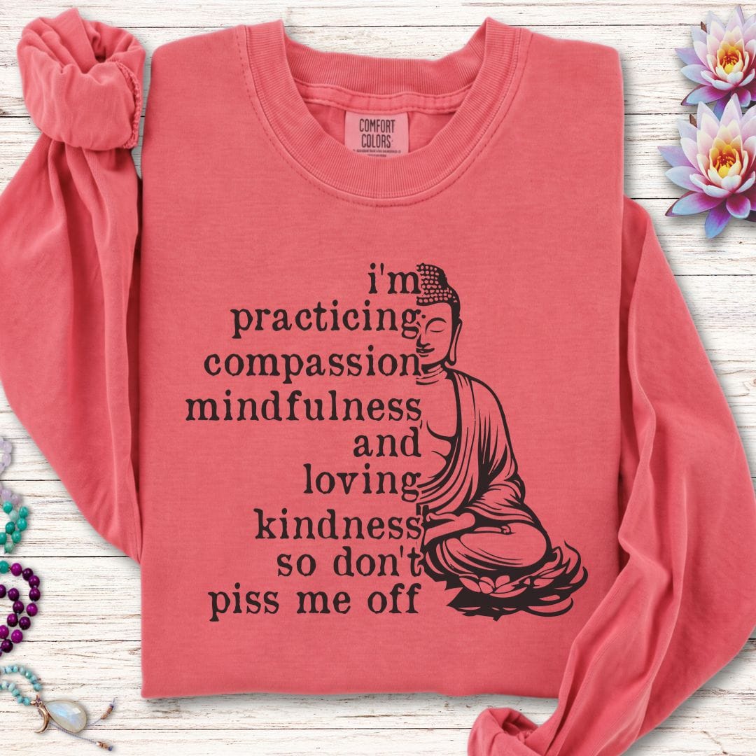 Printify Long-sleeve Practicing Compassion Long Sleeve Tee Watermelon / S