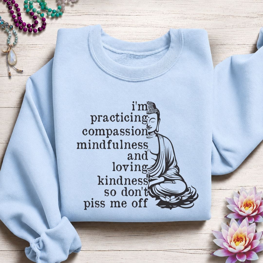 Practicing Compassion Sweatshirt Light Blue