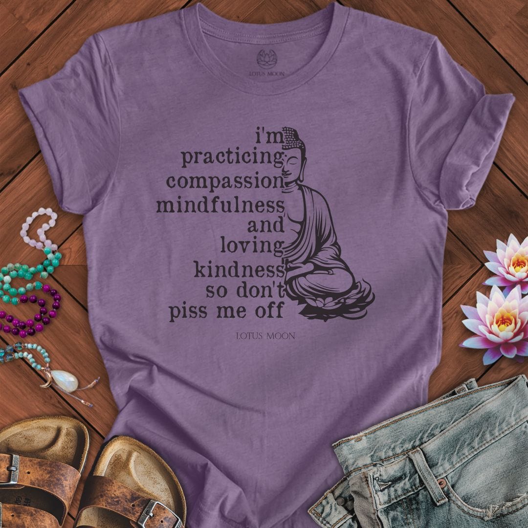 Practicing Compassion Tee Heather Purple