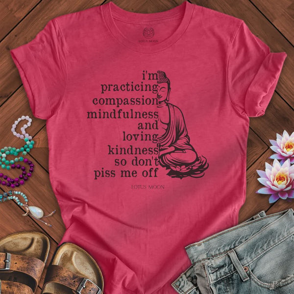 Practicing Compassion Tee Heather Raspberry