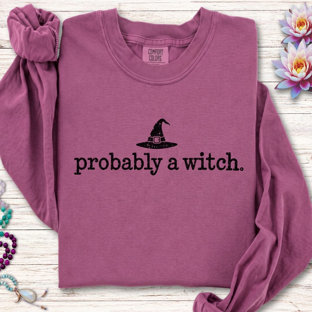 Probably A Witch Long Sleeve Tee Berry