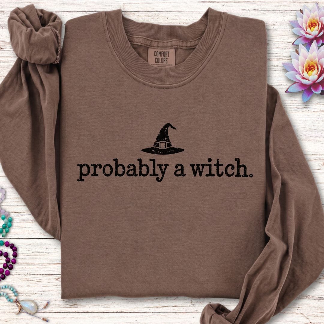 Probably A Witch Long Sleeve Tee Espresso