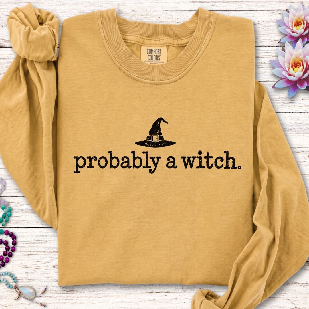 Probably A Witch Long Sleeve Tee Mustard