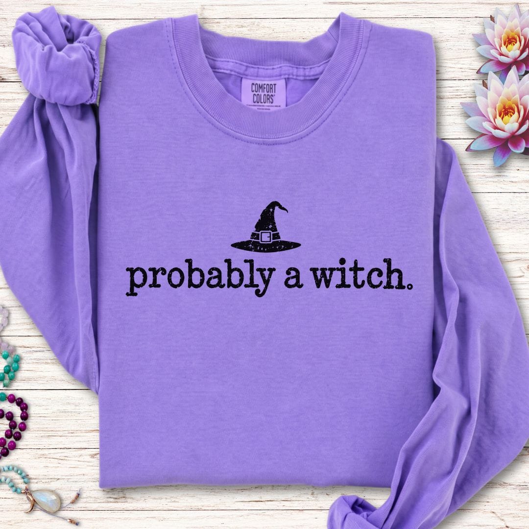 Probably A Witch Long Sleeve Tee Violet