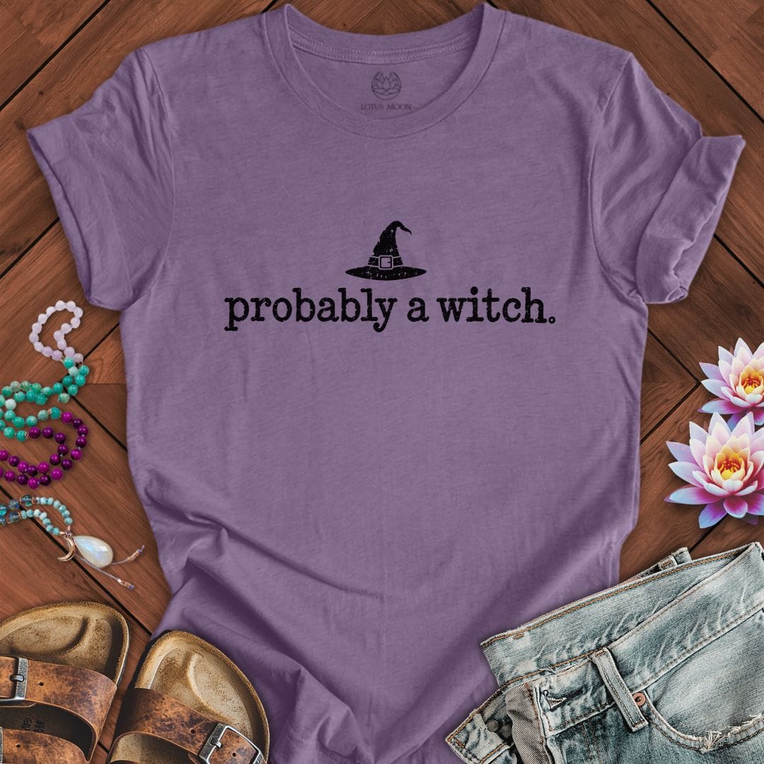 Probably A Witch Tee Heather Purple