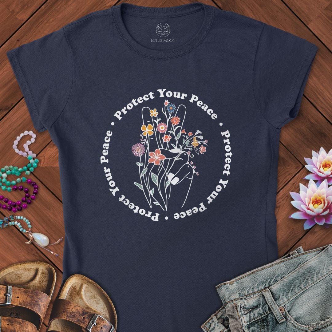 Protect Your Peace Fitted Tee Navy