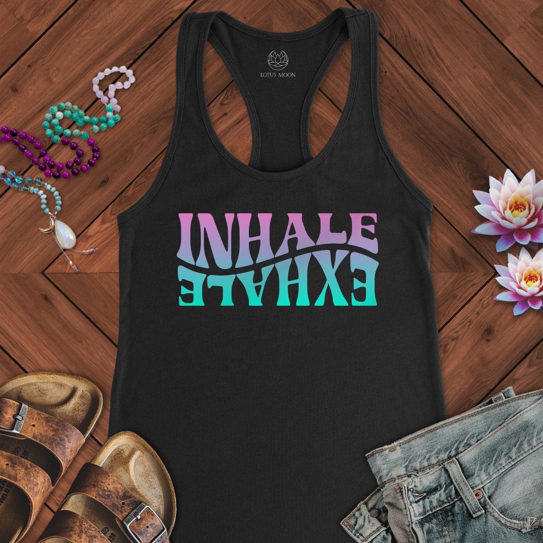 Psychedelic Inhale Exhale Tank Solid Black