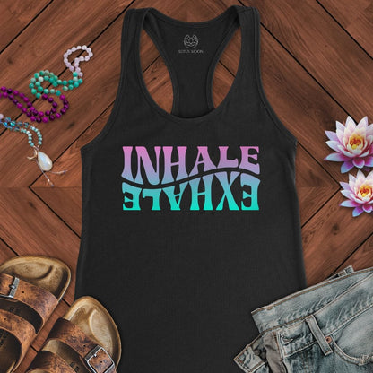 Psychedelic Inhale Exhale Tank Solid Black