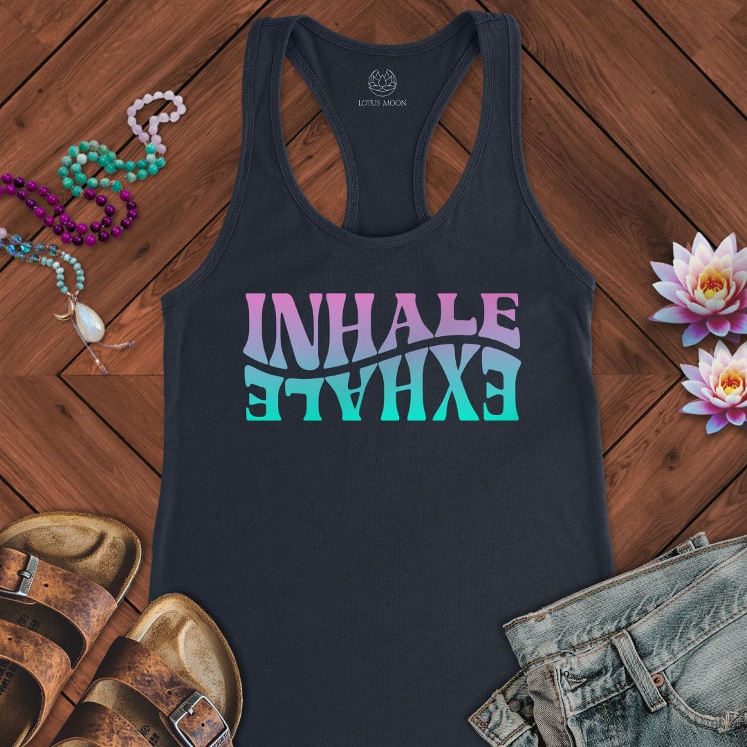 Psychedelic Inhale Exhale Tank Solid Midnight Navy