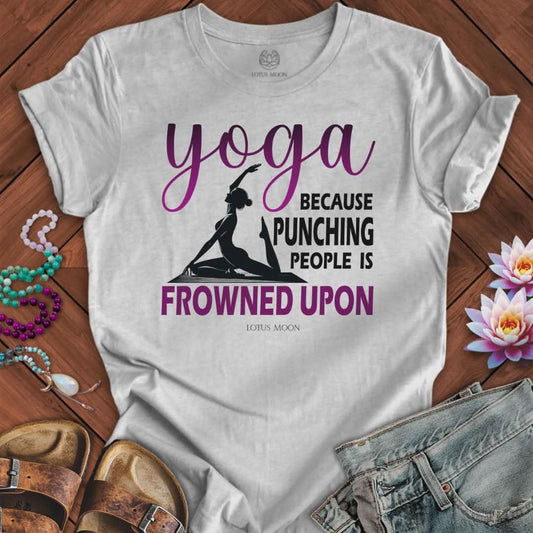 Punching Is Frowned Upon Tee Athletic Heather