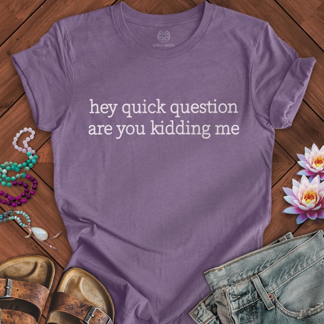 Quick Question Tee Heather Purple