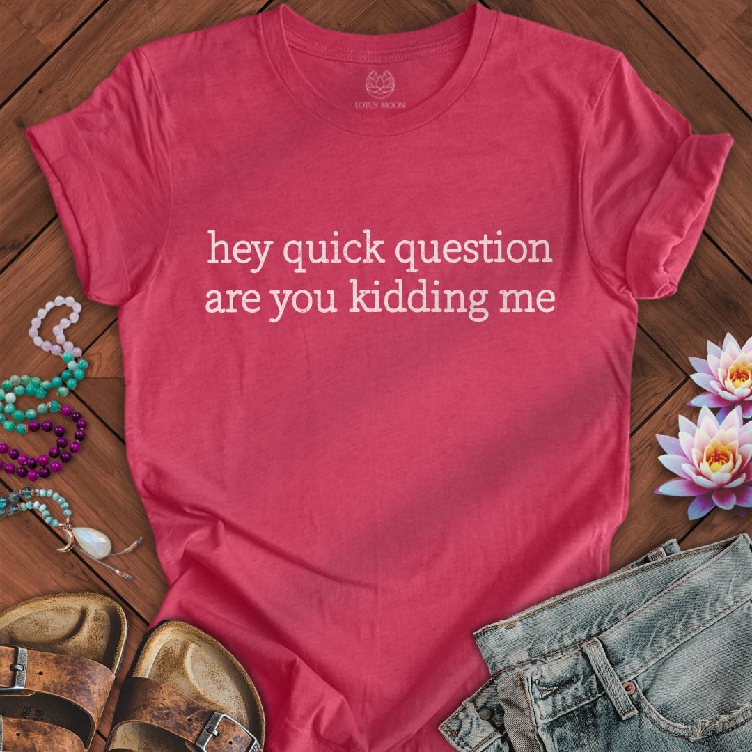 Quick Question Tee Heather Raspberry