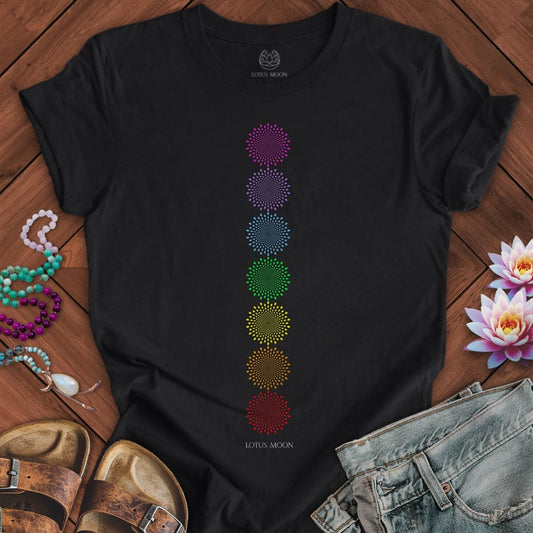Radiant Chakras Tee Solid Black Blend