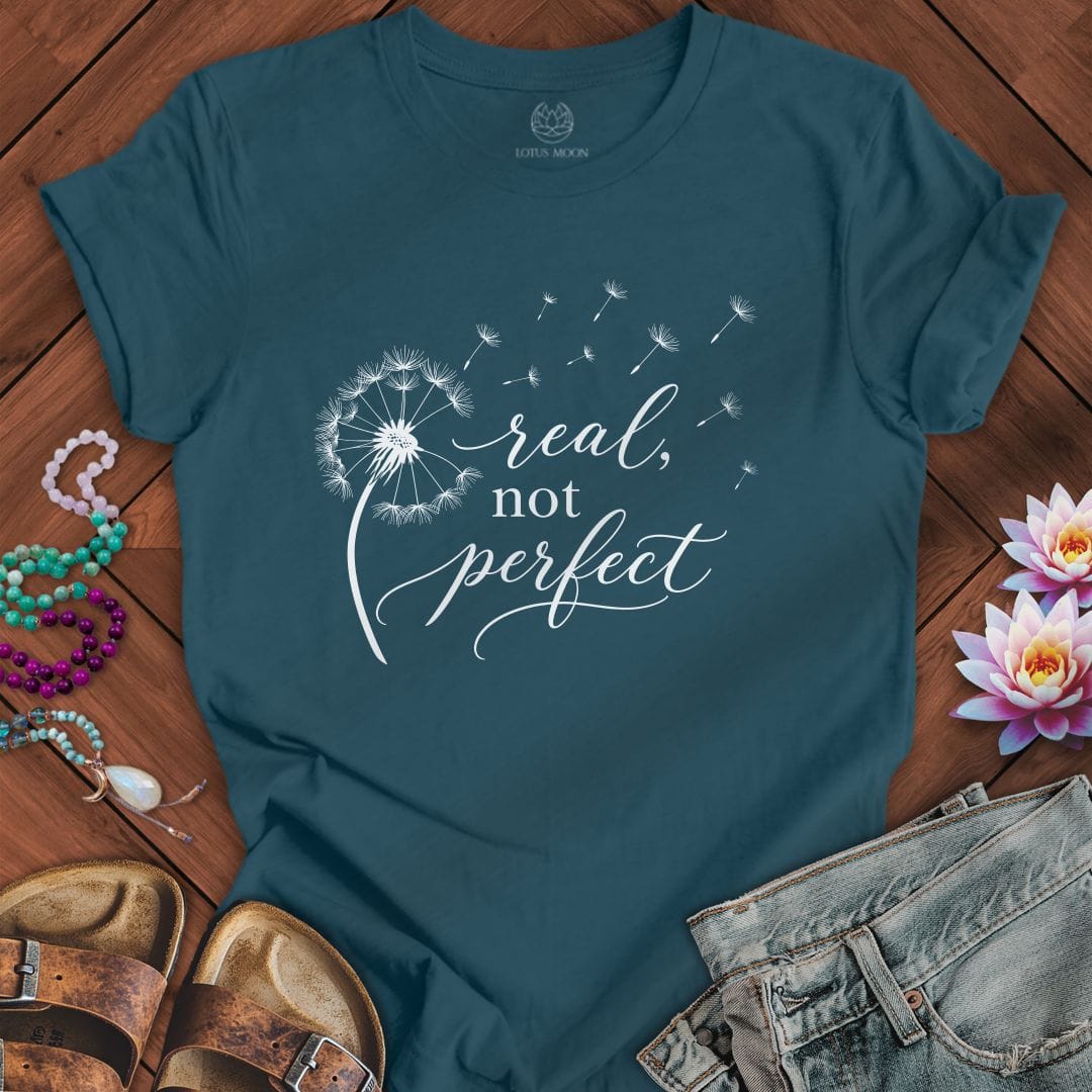 Printify T-Shirt Real Not Perfect Tee Deep Teal / S