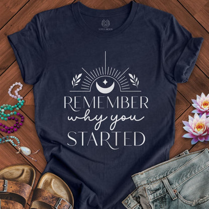 Remember Why Tee Heather Midnight Navy