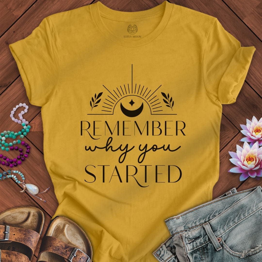 Remember Why Tee Heather Mustard