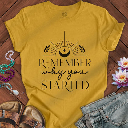 Remember Why Tee Heather Mustard