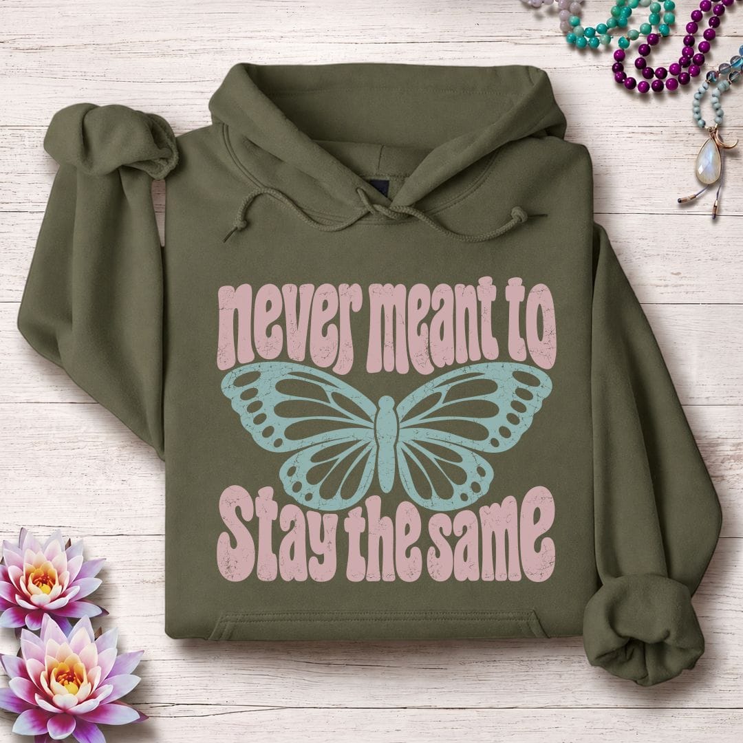Retro Butterfly Hoodie Military Green