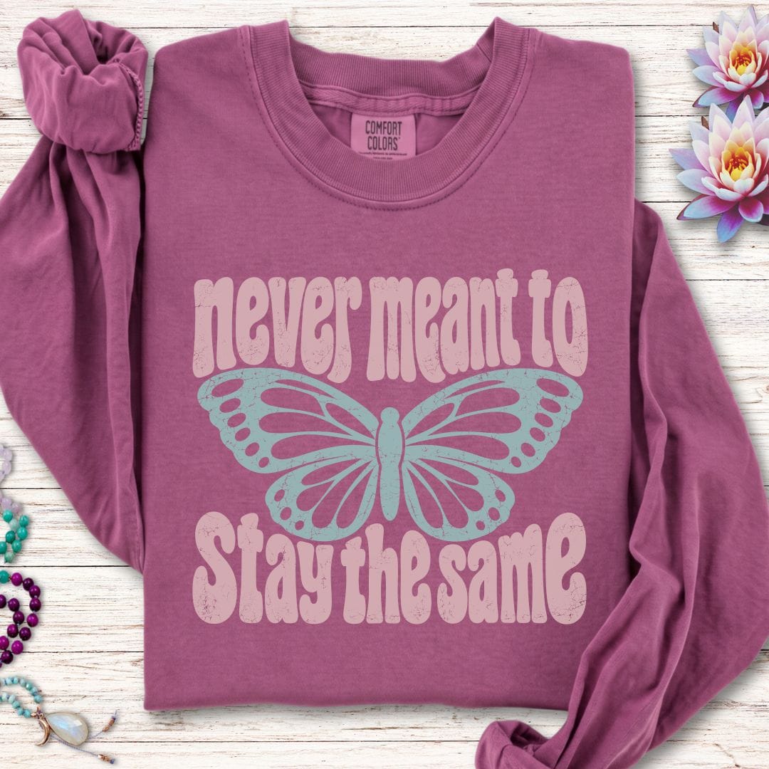 Retro Butterfly Long Sleeve Tee Berry