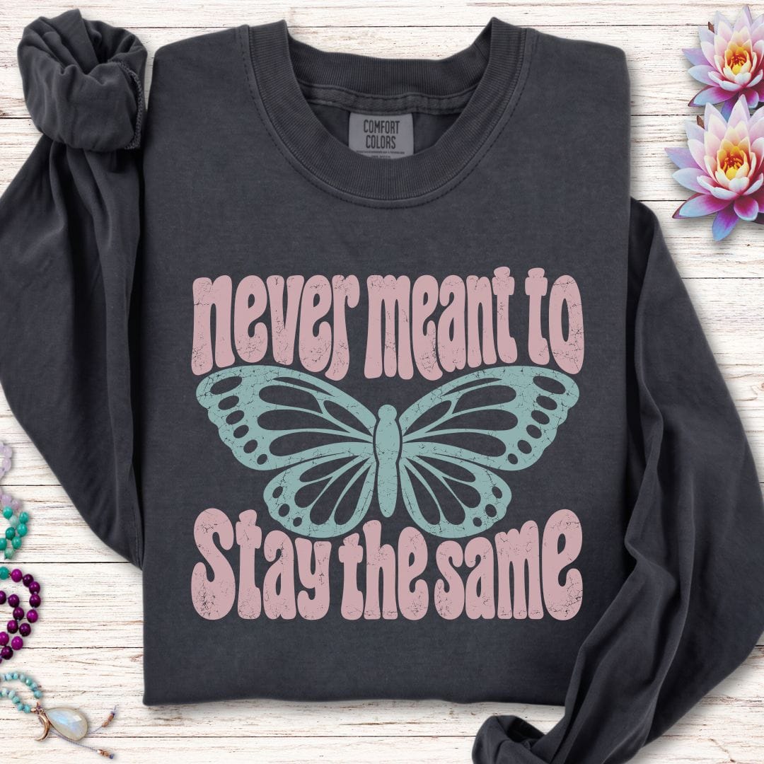 Retro Butterfly Long Sleeve Tee Graphite