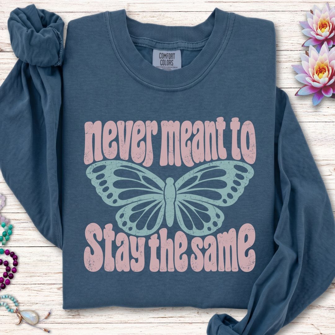 Retro Butterfly Long Sleeve Tee Midnight