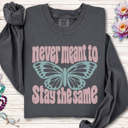 Retro Butterfly Long Sleeve Tee Pepper