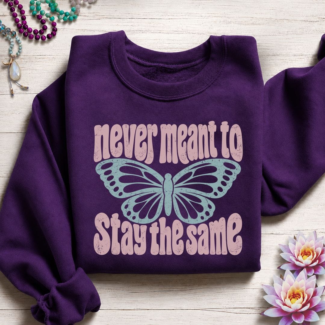 Retro Butterfly Sweatshirt Purple