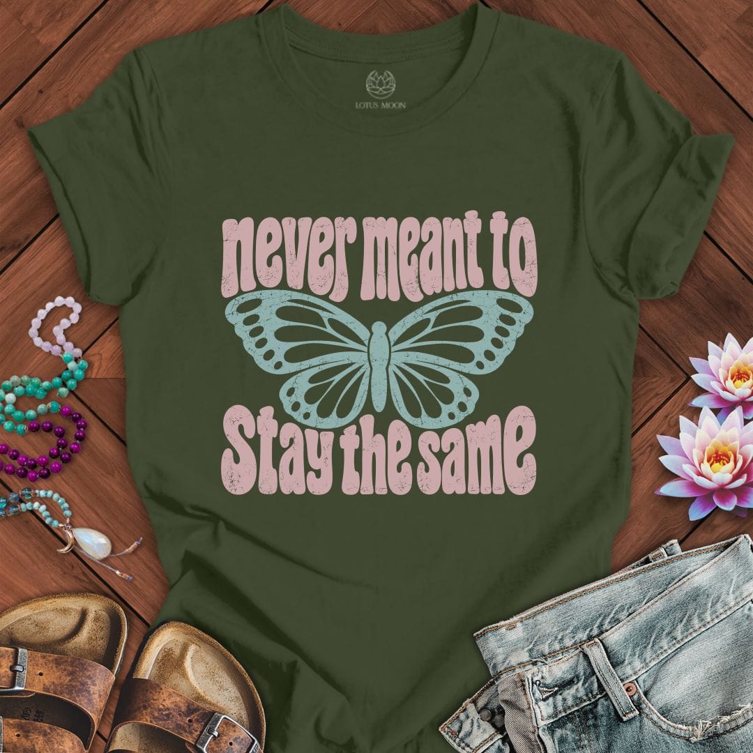 Printify T-Shirt Retro Butterfly Tee Military Green / S