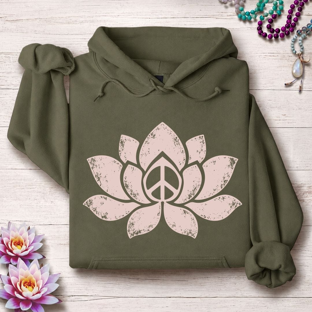 Retro Lotus Hoodie Military Green