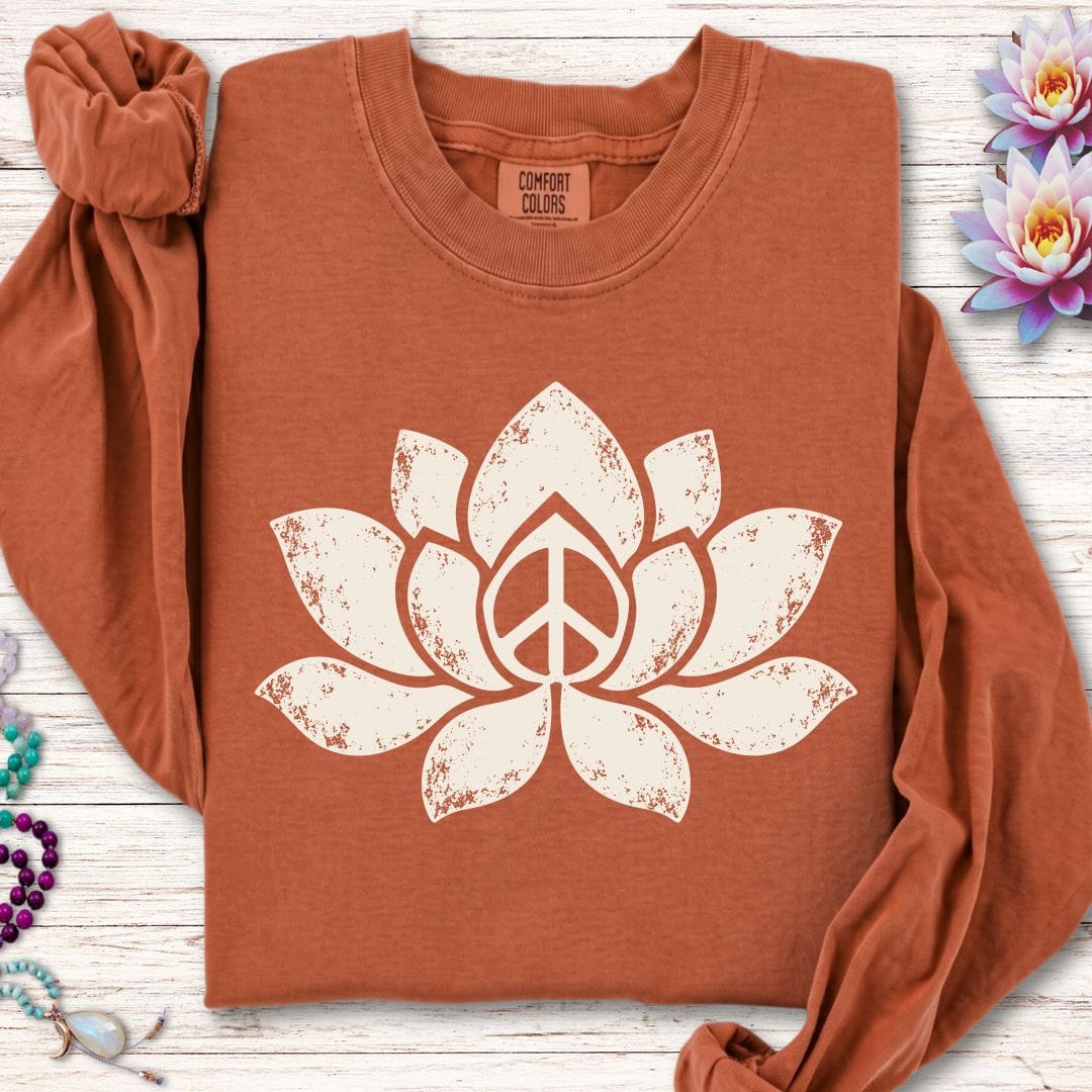Retro Lotus Long Sleeve Tee Yam
