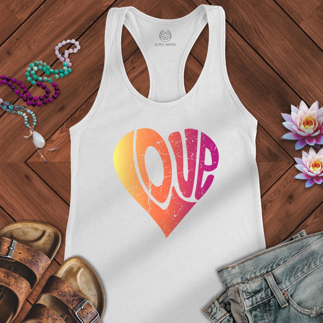 Retro Love Tank Solid White