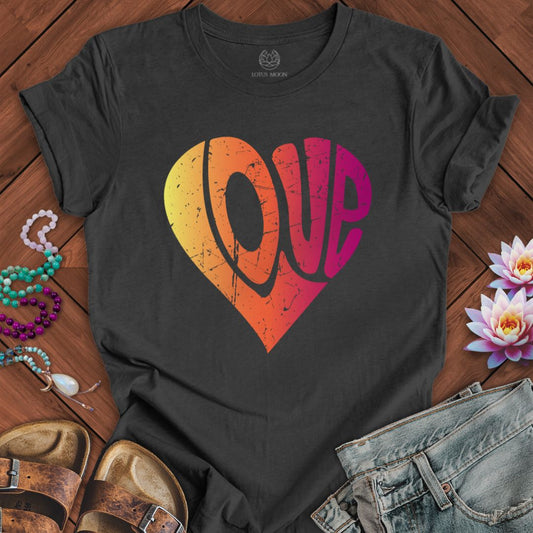 Retro Love Tee Dark Grey Heather