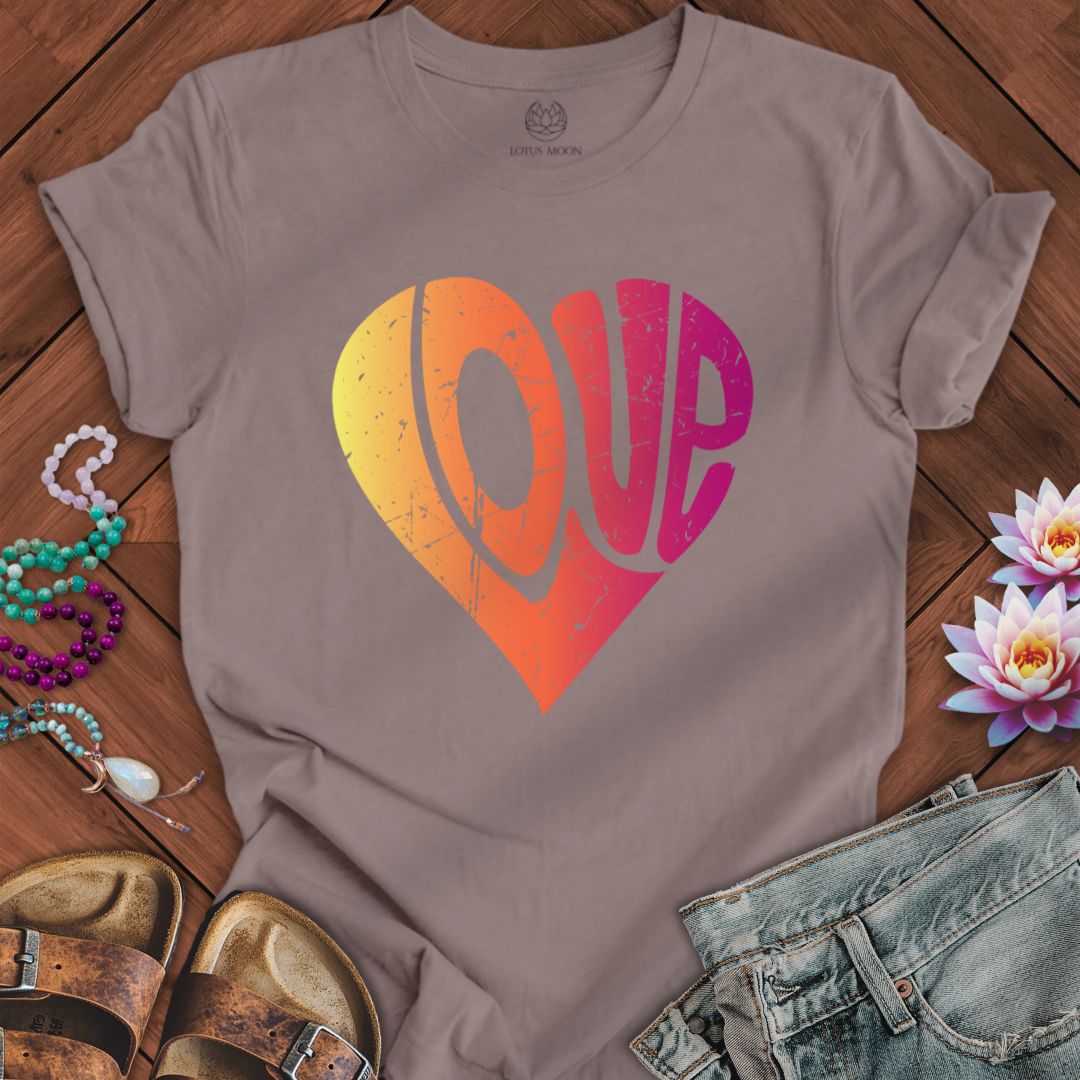 Retro Love Tee Pebble Brown