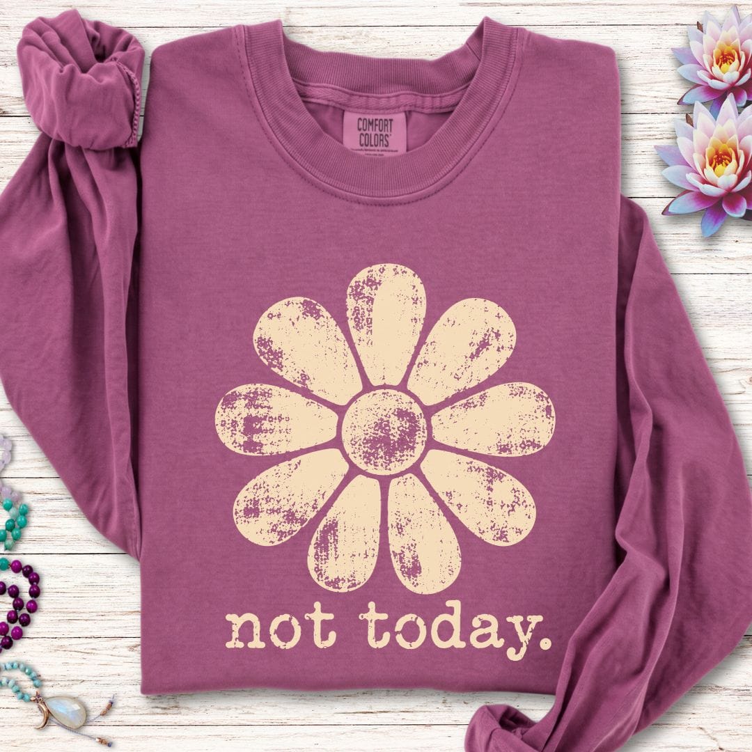 Retro Not Today Long Sleeve Tee Berry
