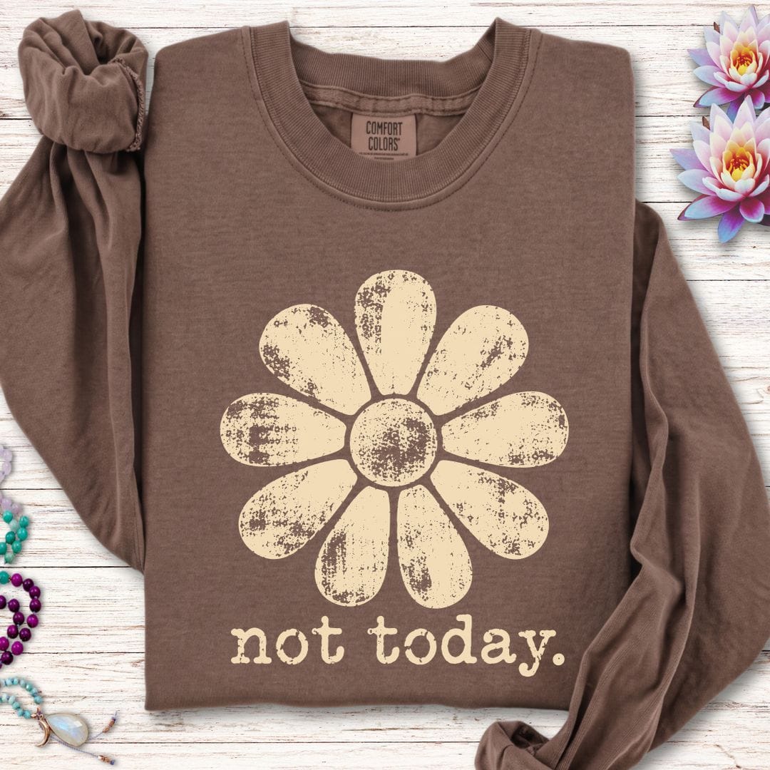 Retro Not Today Long Sleeve Tee Espresso