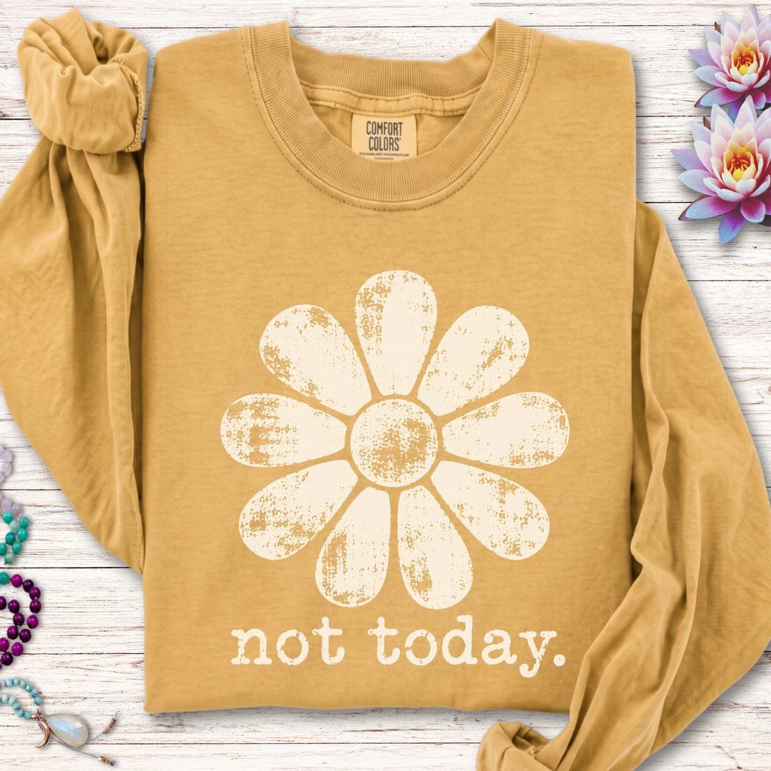 Retro Not Today Long Sleeve Tee Mustard