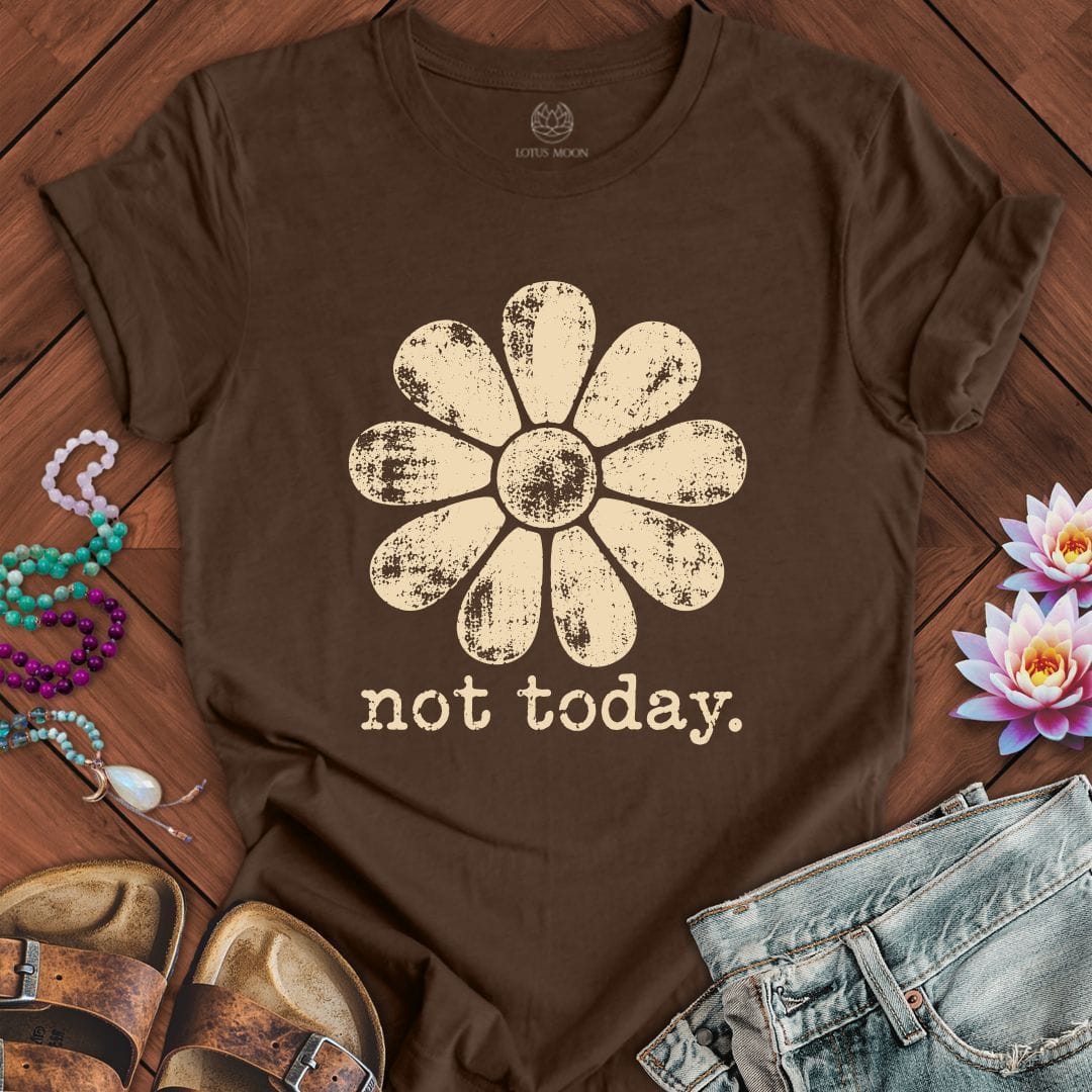 Retro Not Today Tee Heather Brown