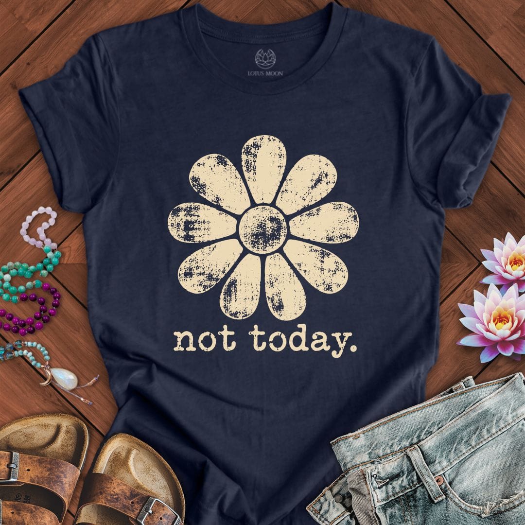 Retro Not Today Tee Heather Midnight Navy