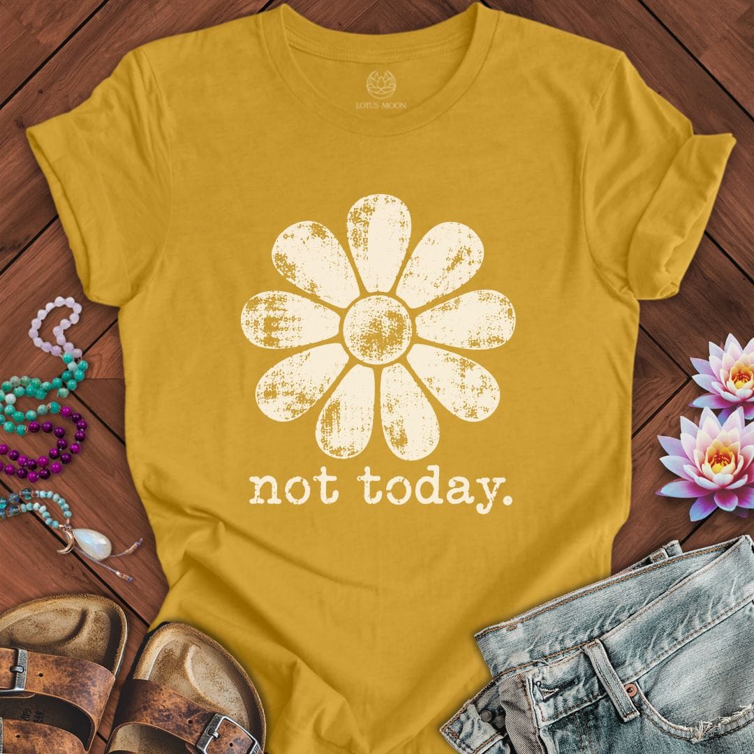 Retro Not Today Tee Heather Mustard