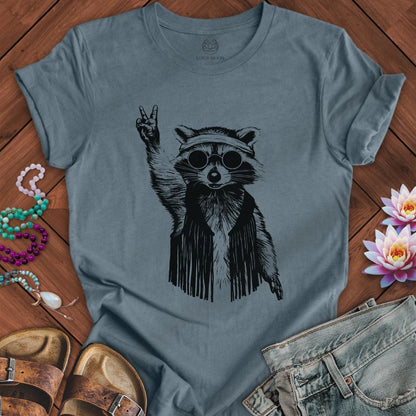Retro Raccoon Tee Heather Slate