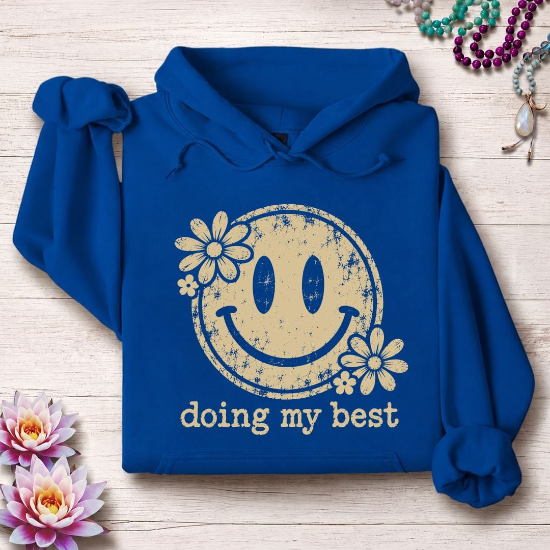 Retro Smiley Hoodie Royal