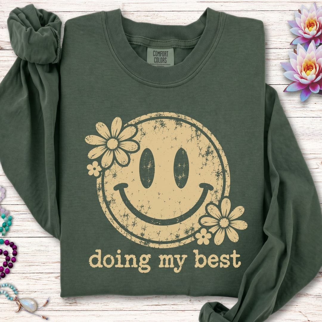 Retro Smiley Long Sleeve Tee Hemp